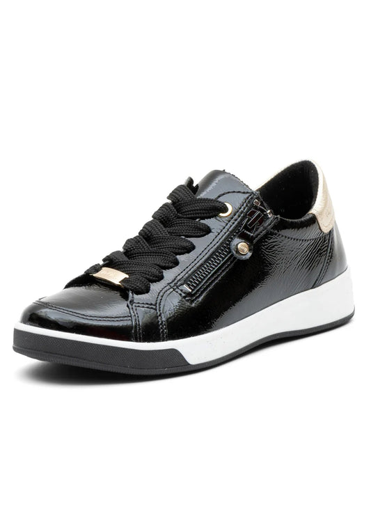 Ara Black Patent Sneaker