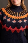 Tribal Mock Neck Norweigan Sweater