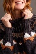 Tribal Mock Neck Norweigan Sweater