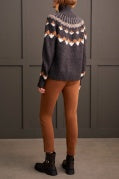 Tribal Mock Neck Norweigan Sweater