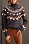 Tribal Mock Neck Norweigan Sweater